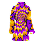 Spiral Expansion Moving Optical Illusion Women's Bathrobe