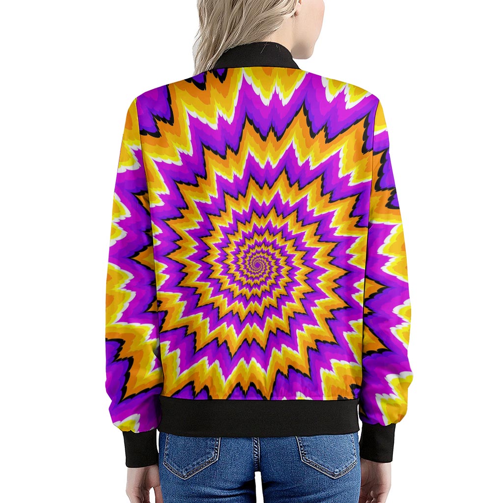 Spiral Expansion Moving Optical Illusion Women's Bomber Jacket