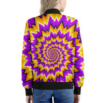 Spiral Expansion Moving Optical Illusion Women's Bomber Jacket