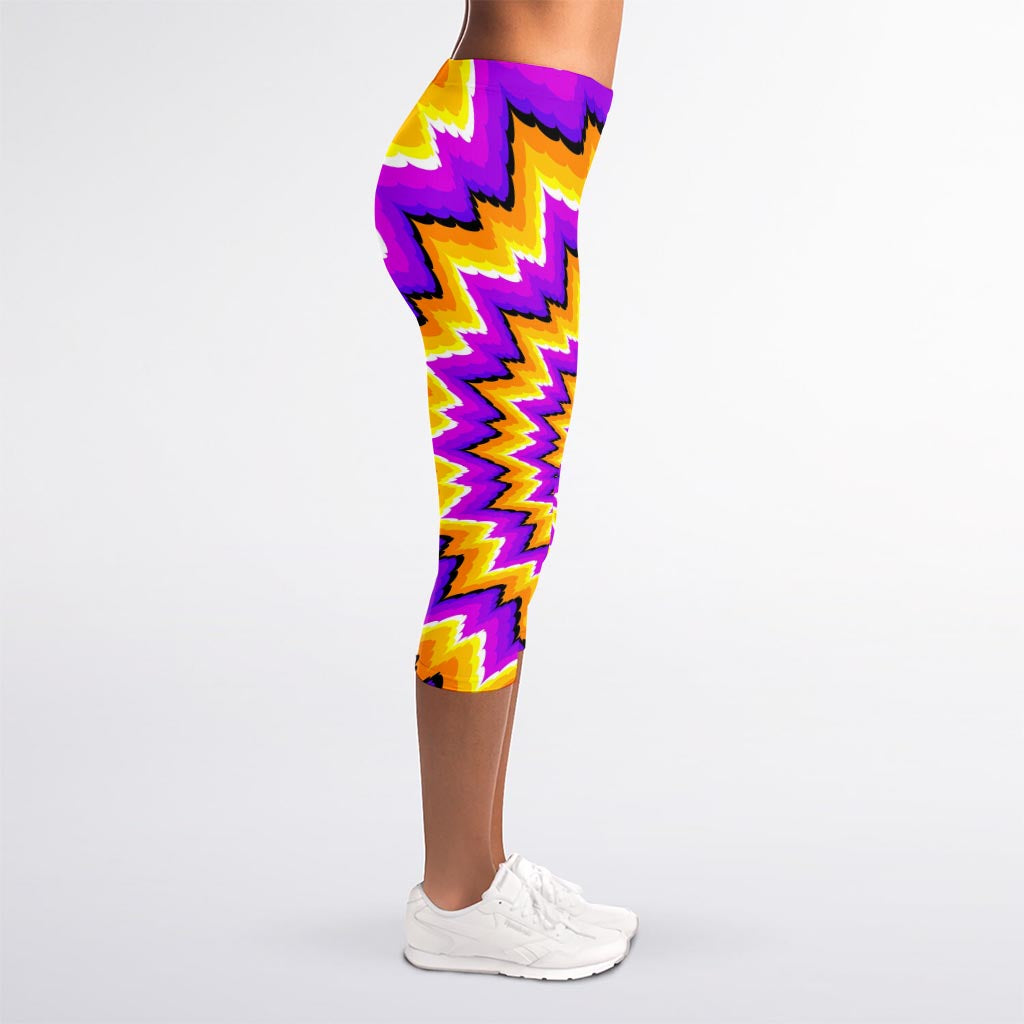 Spiral Expansion Moving Optical Illusion Women's Capri Leggings