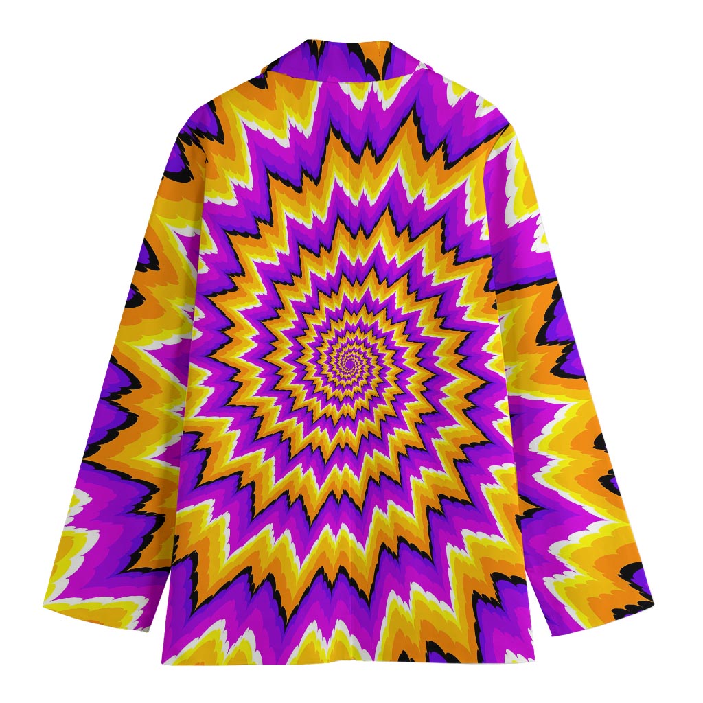 Spiral Expansion Moving Optical Illusion Women's Cotton Blazer