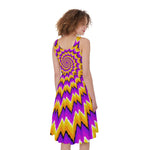 Spiral Expansion Moving Optical Illusion Women's Sleeveless Dress