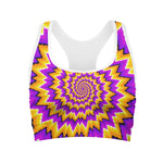 Spiral Expansion Moving Optical Illusion Women's Sports Bra