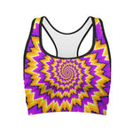 Spiral Expansion Moving Optical Illusion Women's Sports Bra