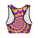 Spiral Expansion Moving Optical Illusion Women's Sports Bra