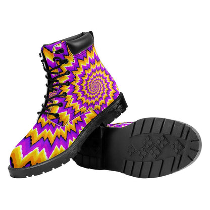 Spiral Expansion Moving Optical Illusion Work Boots