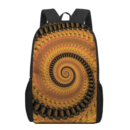 Spiral Fractal Print 17 Inch Backpack