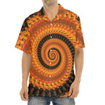 Spiral Fractal Print Aloha Shirt