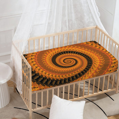 Spiral Fractal Print Baby Crib Sheet