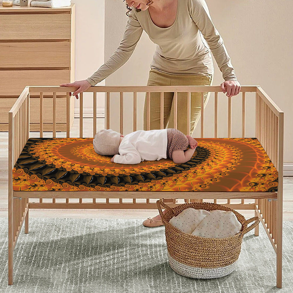 Spiral Fractal Print Baby Crib Sheet