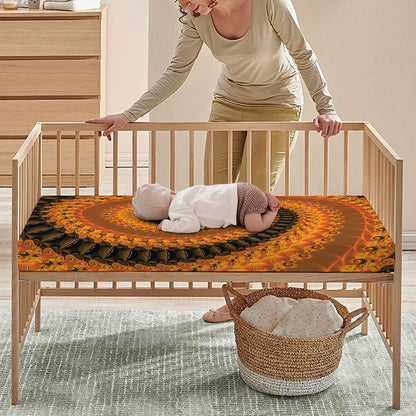Spiral Fractal Print Baby Crib Sheet