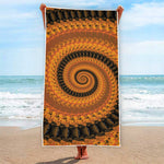 Spiral Fractal Print Beach Towel