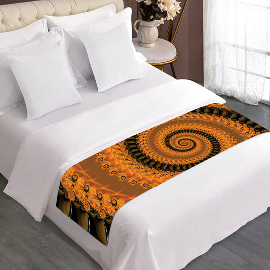 Spiral Fractal Print Bed Runner