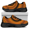 Spiral Fractal Print Black Chunky Shoes