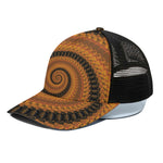 Spiral Fractal Print Black Mesh Trucker Cap