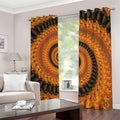 Spiral Fractal Print Dimout Grommet Curtains