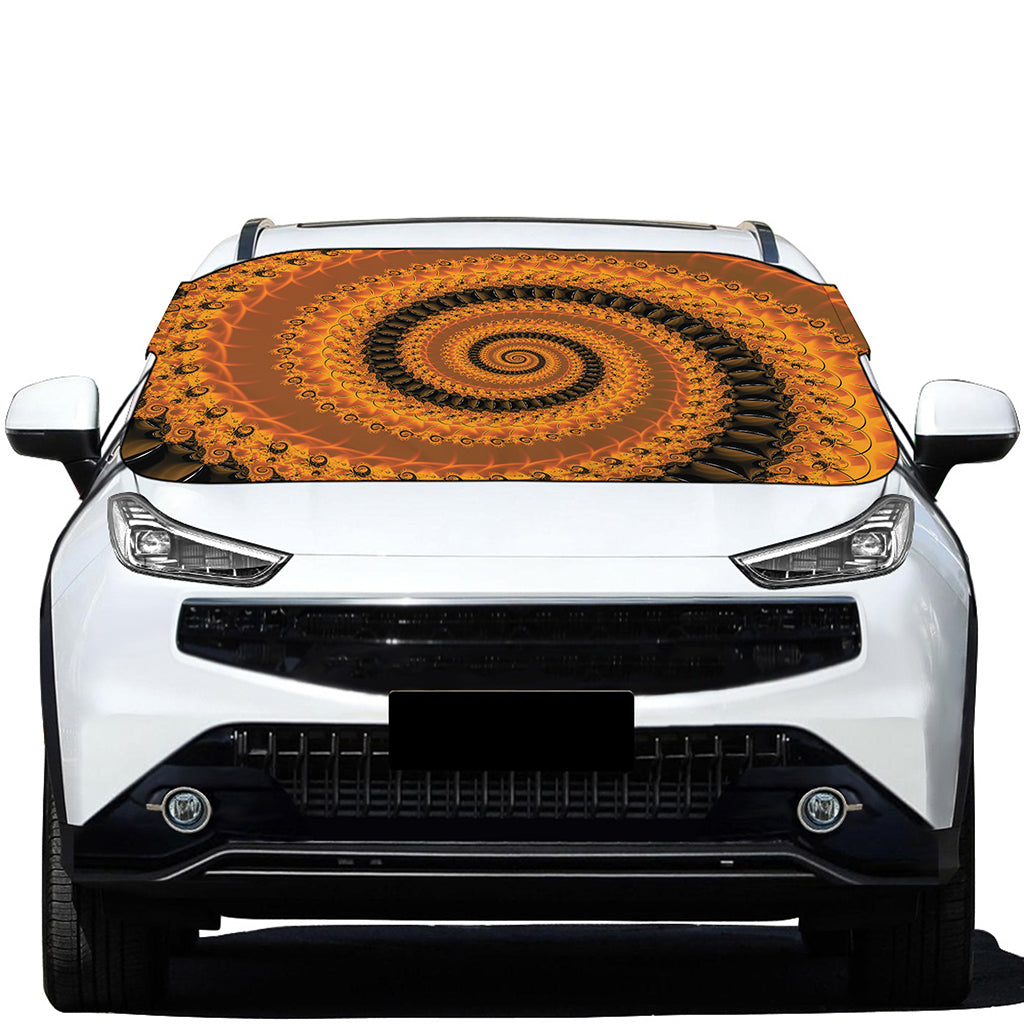 Spiral Fractal Print Car Windshield Snow Cover
