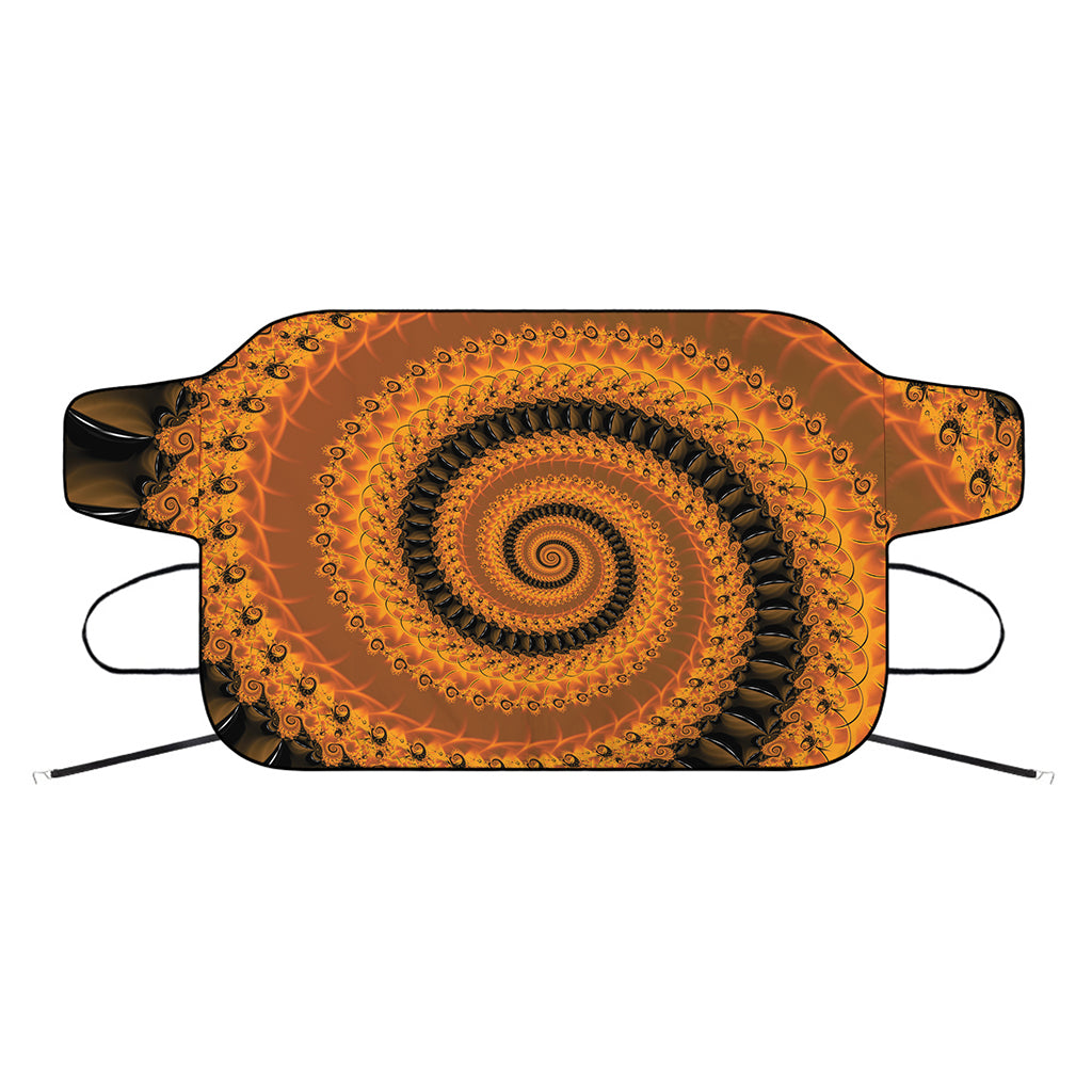 Spiral Fractal Print Car Windshield Snow Cover