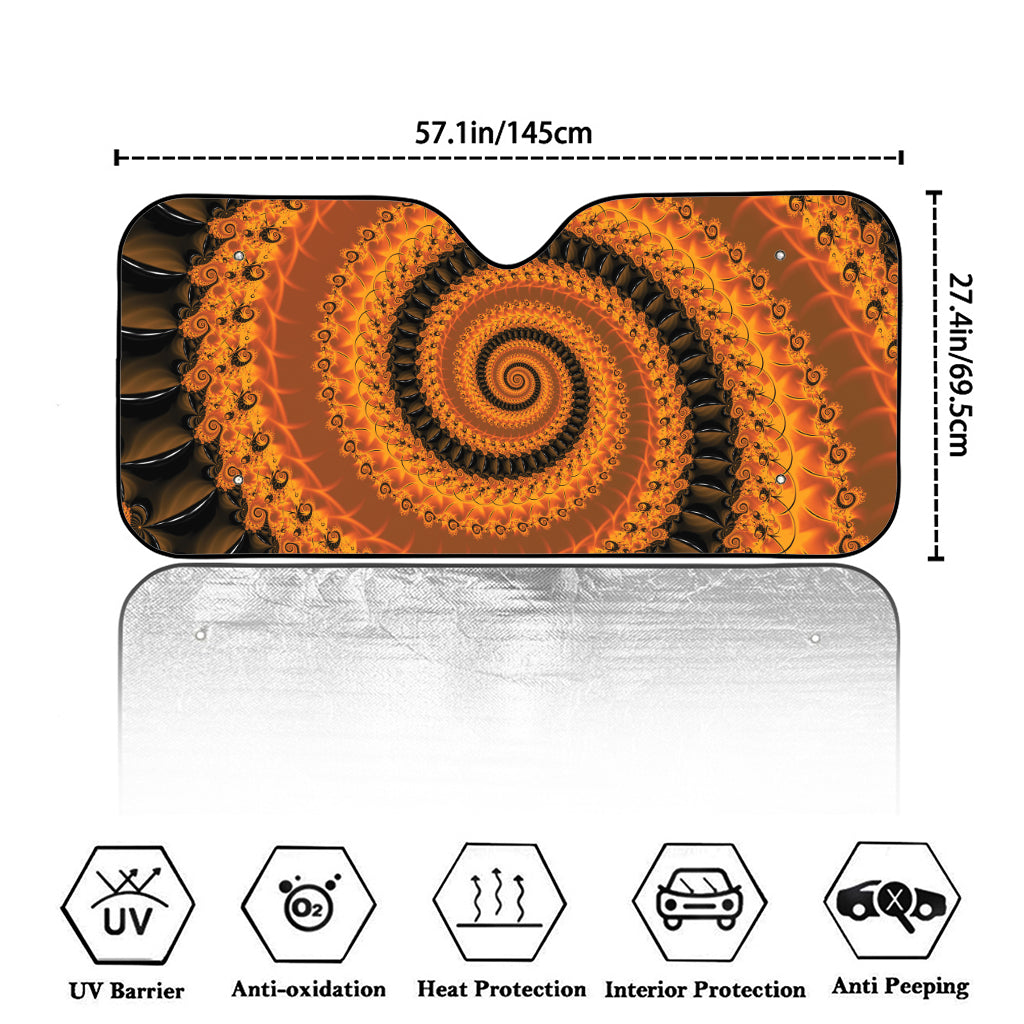 Spiral Fractal Print Car Windshield Sun Shade
