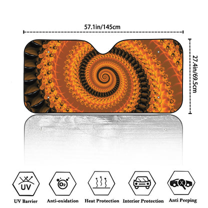 Spiral Fractal Print Car Windshield Sun Shade