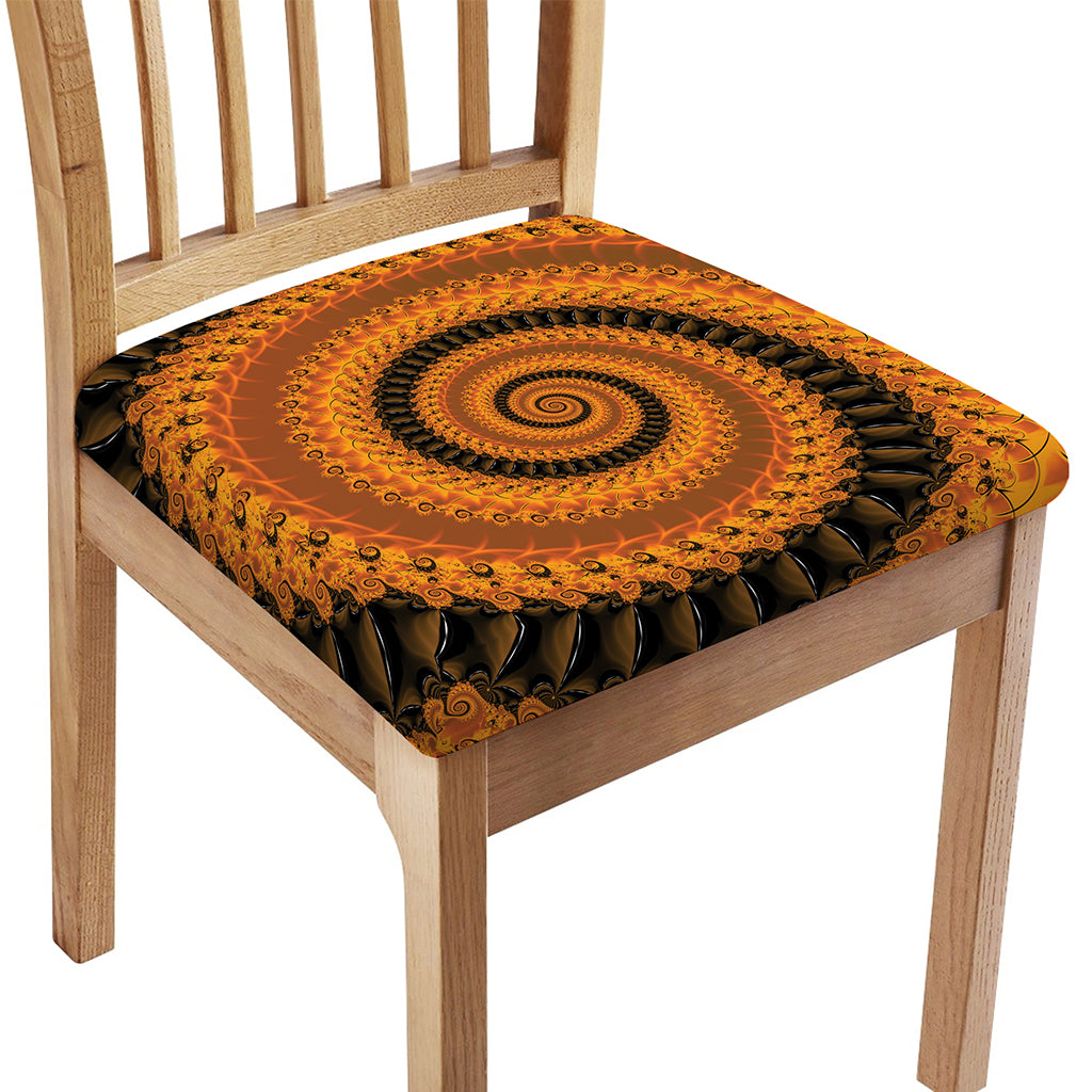 Spiral Fractal Print Chair Cushion Cover
