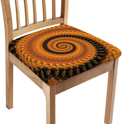 Spiral Fractal Print Chair Cushion Cover