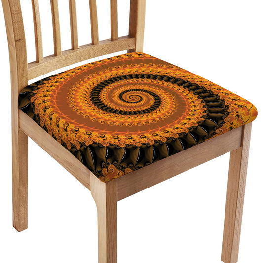 Spiral Fractal Print Chair Cushion Cover
