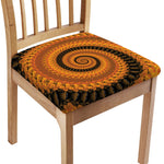 Spiral Fractal Print Chair Cushion Cover