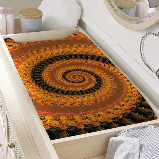 Spiral Fractal Print Changing Pad Cover