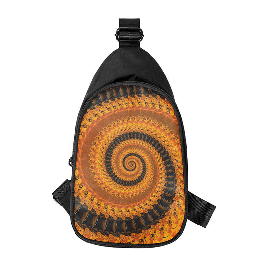 Spiral Fractal Print Chest Bag