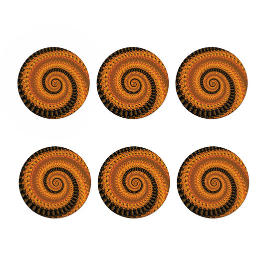 Spiral Fractal Print Coaster Set