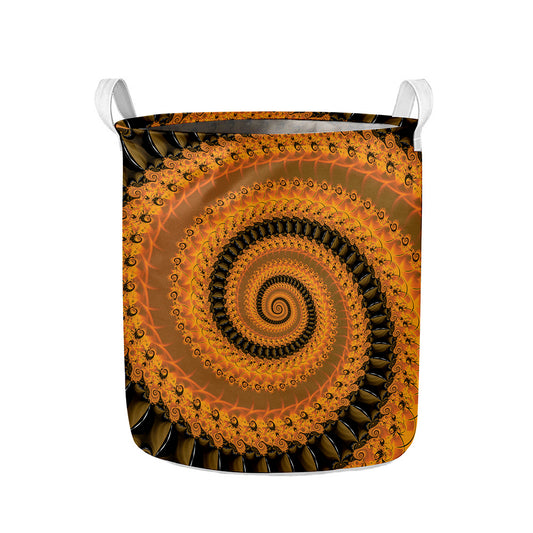 Spiral Fractal Print Collapsible Laundry Basket