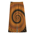 Spiral Fractal Print Cotton Front Slit Maxi Skirt