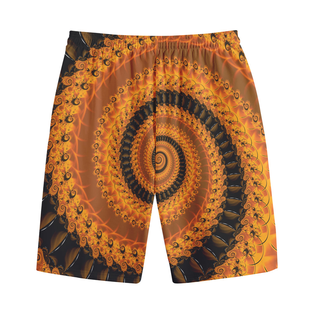 Spiral Fractal Print Cotton Shorts