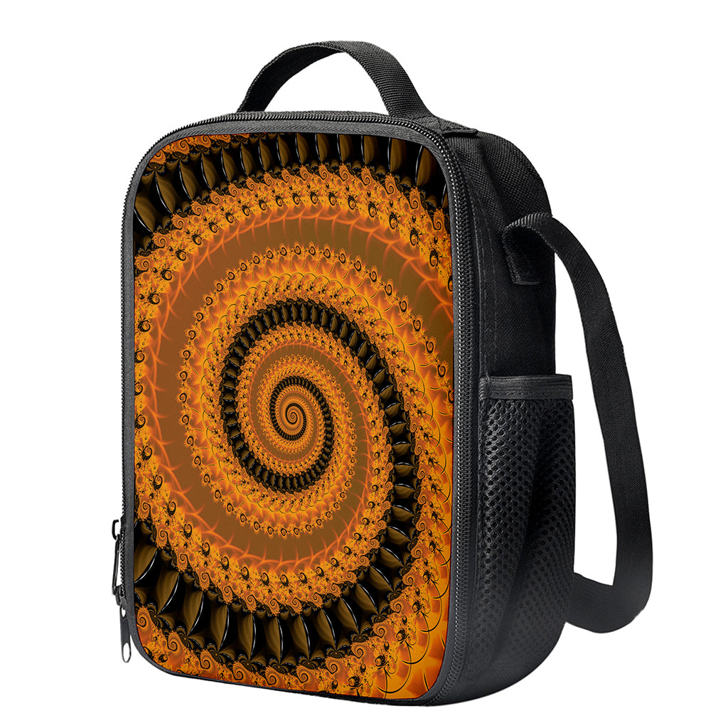 Spiral Fractal Print Crossbody Lunch Bag