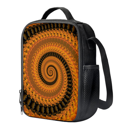 Spiral Fractal Print Crossbody Lunch Bag
