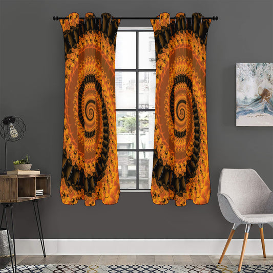 Spiral Fractal Print Curtain