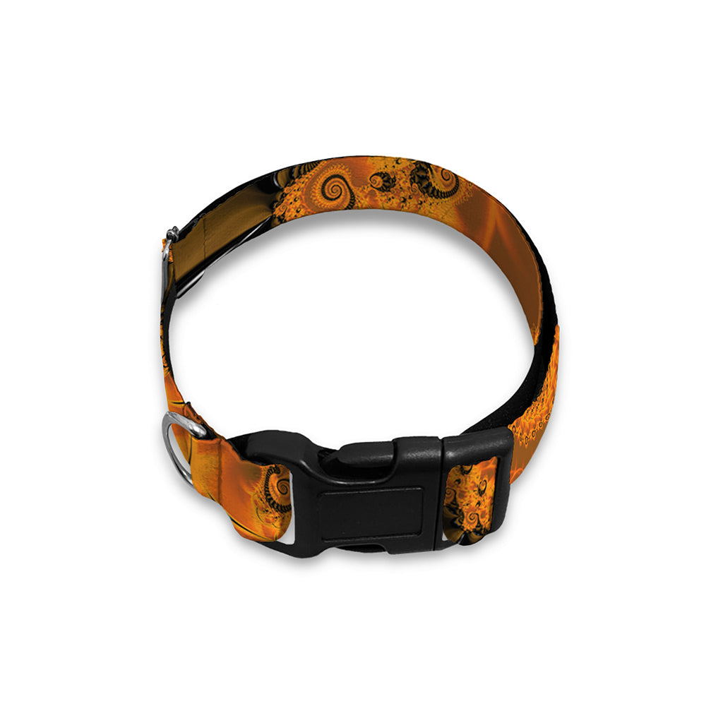 Spiral Fractal Print Dog Collar