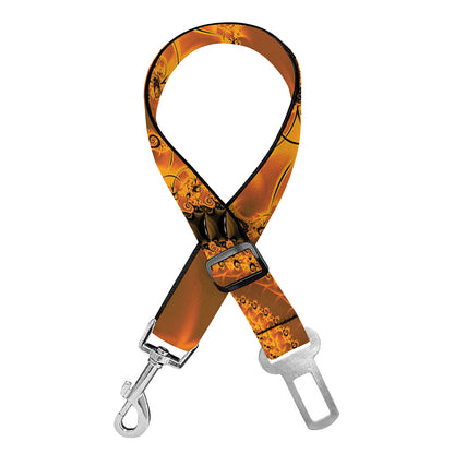 Spiral Fractal Print Dog Seat Belt