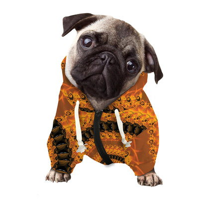 Spiral Fractal Print Dog Zip Up Hoodie