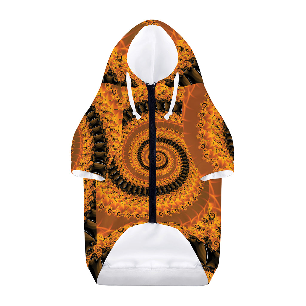 Spiral Fractal Print Dog Zip Up Hoodie