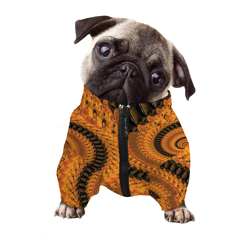 Spiral Fractal Print Dog Zip Up Jacket