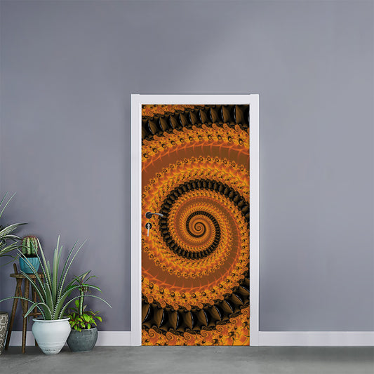 Spiral Fractal Print Door Sticker