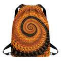 Spiral Fractal Print Drawstring Backpack