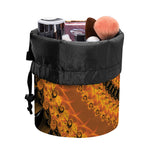 Spiral Fractal Print Drawstring Makeup Bag