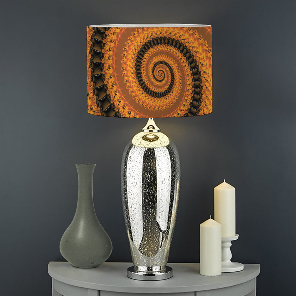 Spiral Fractal Print Drum Lamp Shade