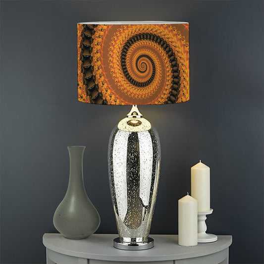 Spiral Fractal Print Drum Lamp Shade