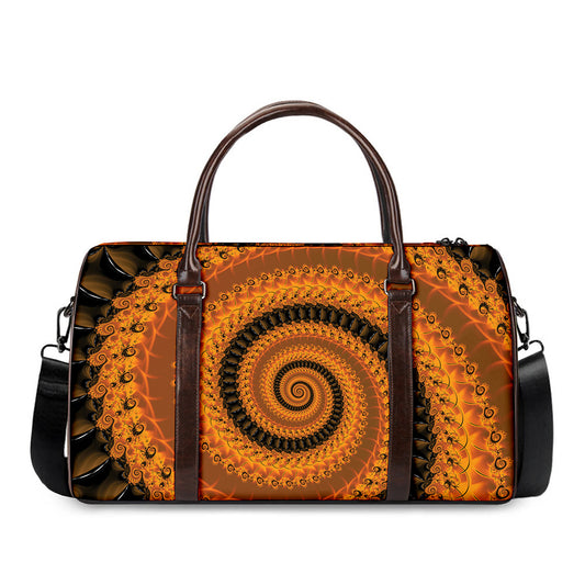 Spiral Fractal Print Duffle Bag