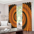 Spiral Fractal Print Extra Wide Grommet Curtains