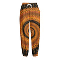 Spiral Fractal Print Fleece Lined Knit Pants